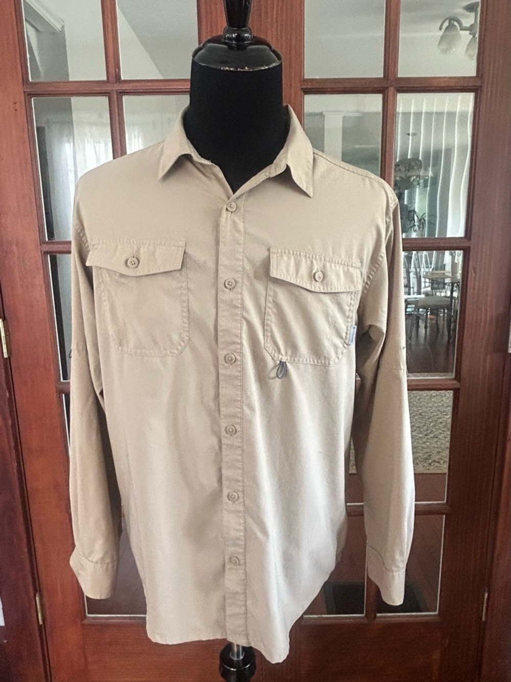 Columbia Shirt Mens Large Vented Mesh Lined Fishing Hiking Outdoor